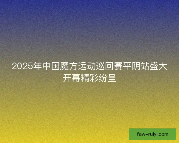 2025年中国魔方运动巡回赛平阴站盛大开幕精彩纷呈