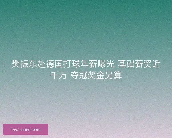 樊振东赴德国打球年薪曝光 基础薪资近千万 夺冠奖金另算 樊振东赴德国打球年薪曝光 基础薪资近千万 夺冠奖金另算